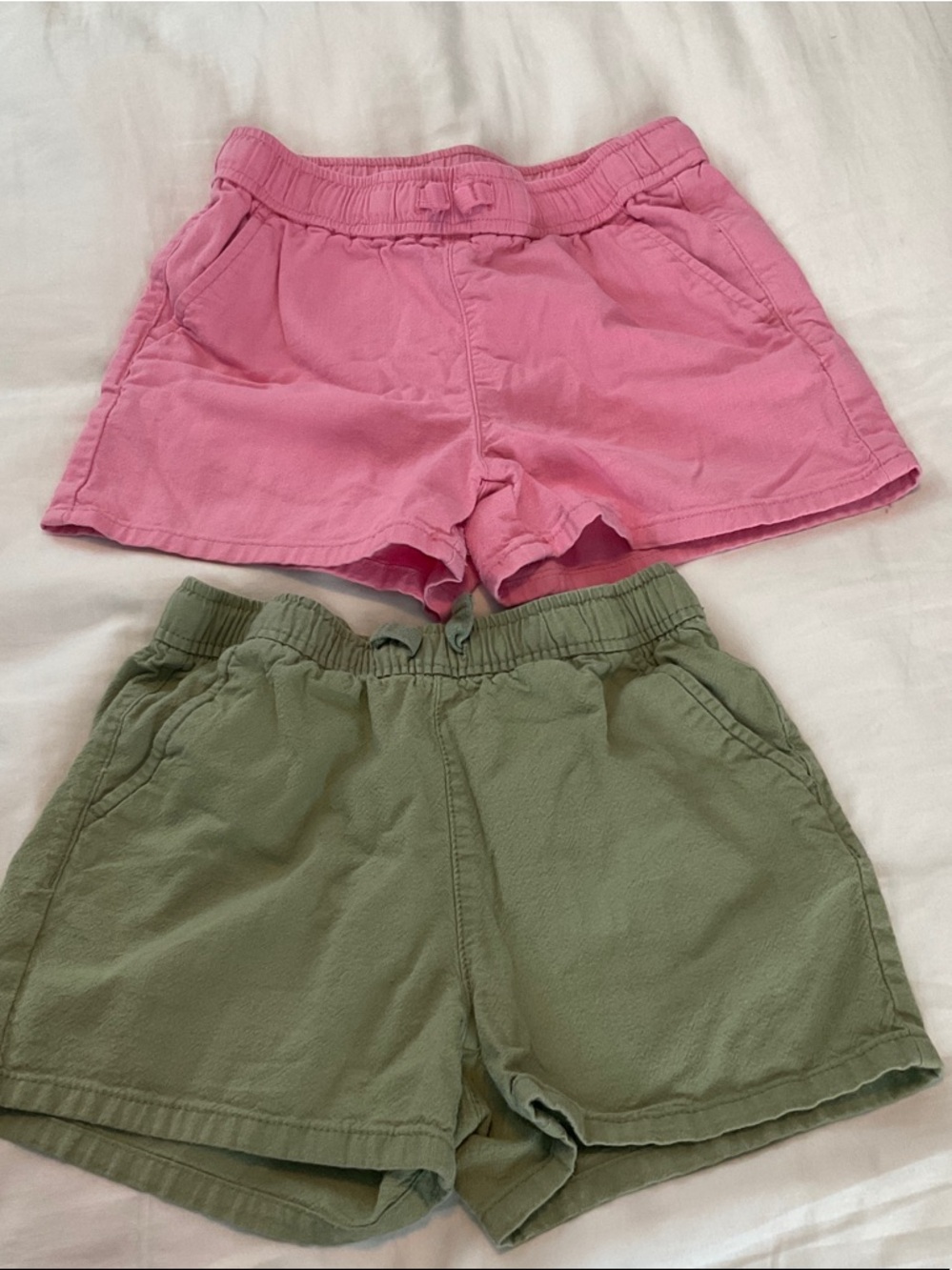 Cat & Jack Pink and Olive Elastic-Waist Girls' Shorts Set
